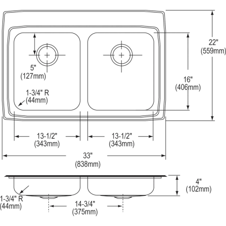 Elkay-LRAD332240-Specification Image