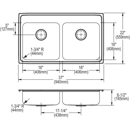 Elkay-LRAD372265-Specification Image