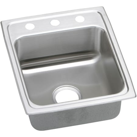 Elkay Gourmet 15" Single Basin Drop In Stainless Steel Kitchen Sink 2 Faucet Holes