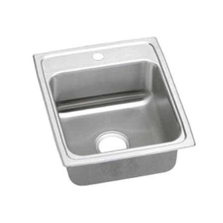 Elkay Gourmet 17" Single Basin Drop In Stainless Steel Kitchen Sink 1 Faucet Hole