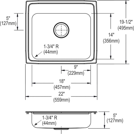 Elkay-LRADQ221950-Specification Image