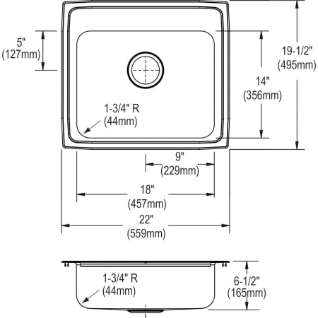 Elkay-LRADQ221965-Specification Image