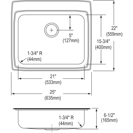 Elkay-LRADQ252265-Specification Image
