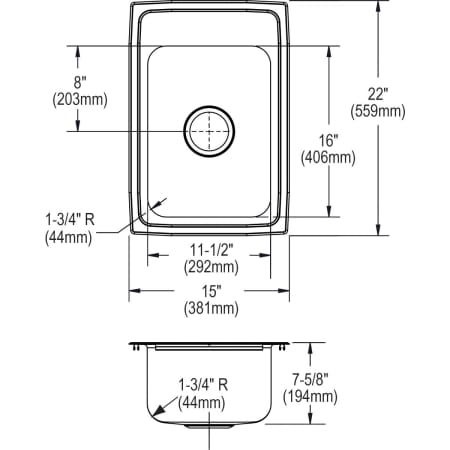 Elkay-LRQ1522-Specification Image