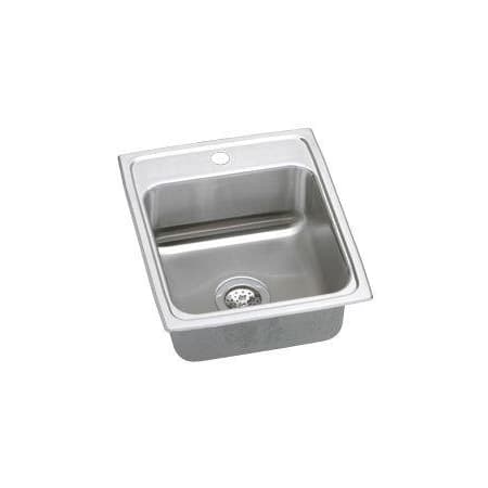 Elkay Gourmet 17" Single Basin Drop In Stainless Steel Kitchen Sink 1 Faucet Hole
