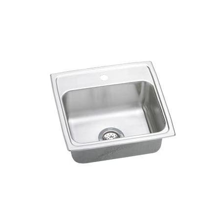 Elkay Gourmet 19" Single Basin Drop In Stainless Steel Kitchen Sink 1 Faucet Hole