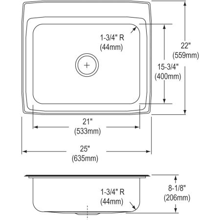 Elkay-LRQ2522-Specification Image