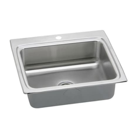Elkay Gourmet 25" Single Basin Drop In Stainless Steel Kitchen Sink 1 Faucet Hole