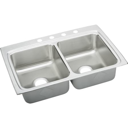 Elkay Gourmet 33" Double Basin Drop In Stainless Steel Kitchen Sink 3 Faucet Holes