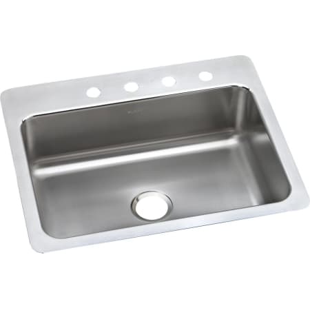 Elkay Lustertone 27" Drop In Single Basin Stainless Steel Kitchen Sink 1 Faucet Hole