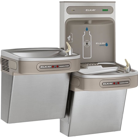 Elkay EZH2O Refrigerated Bi-Level Drinking Fountain with Bottle Filling Station and Dual Hands Free Activation Stainless Steel