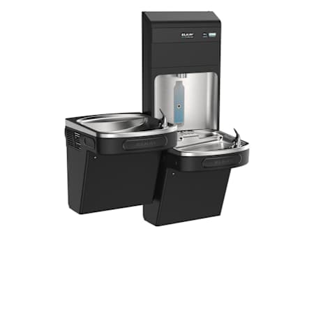 Elkay Elkay Pro Filtration Bottle Filling Station and Bi-Level Refrigerated Cooler with Ultra-Capacity Lead Filter, Sediment Prefilter Black Stainless