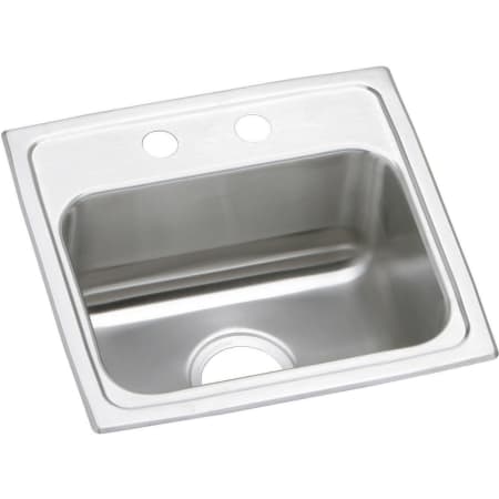 Elkay Celebrity 17" Drop In Single Basin Stainless Steel Kitchen Sink 2 Faucet Holes