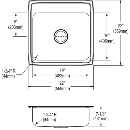 Elkay-PSRQ2222-Specification Image