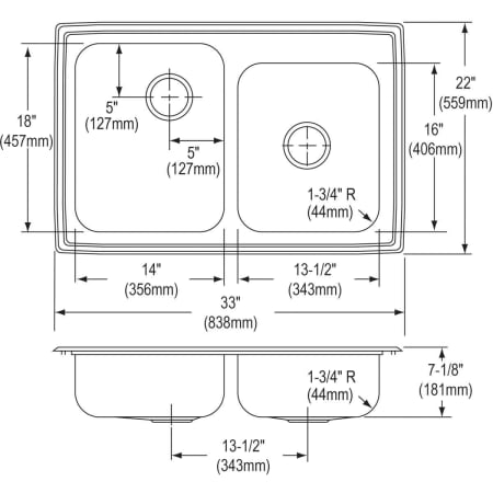 Elkay-PSRQ250-Line Drawing