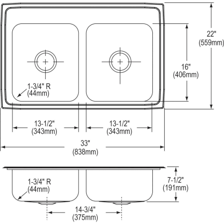 Elkay-PSRQ3322-Specification Image