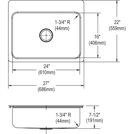 Elkay-PSSR2722-Specification Image