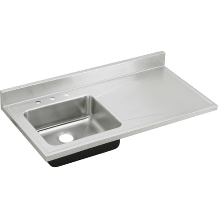 Elkay Gourmet Lustertone Stainless Steel 48" x 25" Single Left Basin Sink top Kitchen Sink with 7-1/2 Depth 3 Faucet Holes