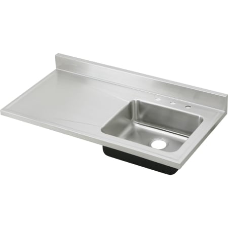 Elkay Gourmet Lustertone Stainless Steel 48" x 25" Single Right Basin Sinktop Kitchen Sink with 7-1/2 Depth 3 Faucet Holes