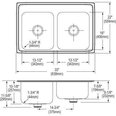 Elkay-STLR3322LPD-Specification Image