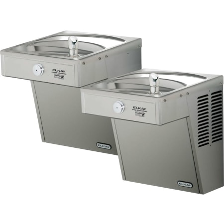 Elkay 36-5/16" Wall Mounted Bi-Level Drinking Station - Vandal Resistant Bubbler and Outdoor Approved Stainless Steel