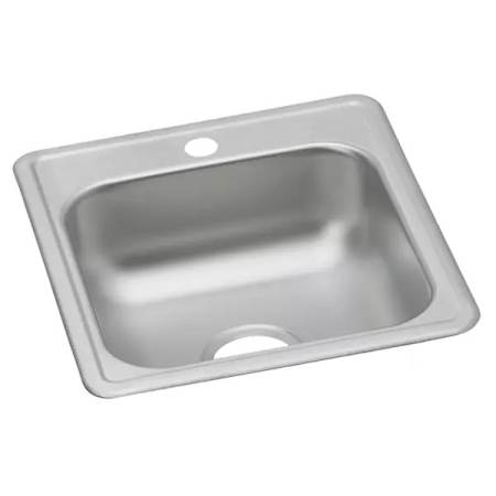 Elkay Dayton 17" Drop In Single Basin Stainless Steel Bar Sink 1 Faucet Hole