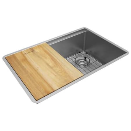 Elkay Crosstown 16 Gauge Workstation Stainless Steel 28-1/2" x 18-1/2" x 8-1/2" Single Bowl Undermount Sink Kit Stainless Steel