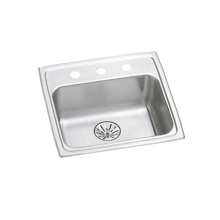 Elkay 19" x 18" 2 Hole Stainless Steel Single Bowl Drop-In Kitchen Sink Stainless Steel