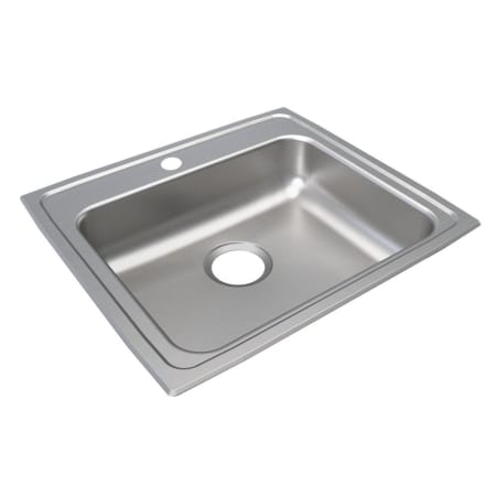 Elkay Lustertone 22" Drop In Single Basin Stainless Steel Kitchen Sink 1 Faucet Hole