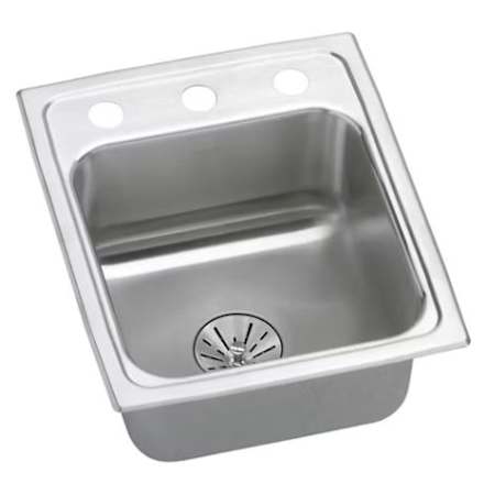Elkay Lustertone Classic Stainless Steel 13" x 16" x 6-1/2" 3-Hole Single Bowl Drop-in ADA Sink with Perfect Drain Stainless Steel