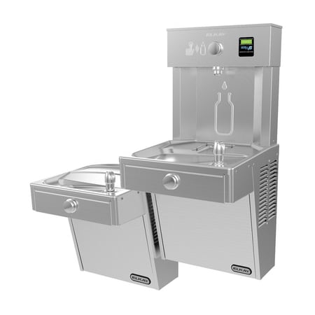 Elkay EZH2O ADA Wall Mount Bi-Level Drinking Fountain and Bottle Filling Station with Vandal Resistant Bubbler and Lower Right Fountain N/A
