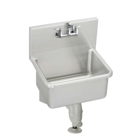 Elkay Stainless Steel 21" x 17-1/2" Wall Mount Service Sink Package with Commercial Faucet and Drain Fitting Stainless Steel