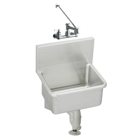 Elkay Stainless Steel 25" x 19-1/2" Wall Mount Service Sink Package with Bucket Hook Faucet and Drain Fitting Stainless Steel