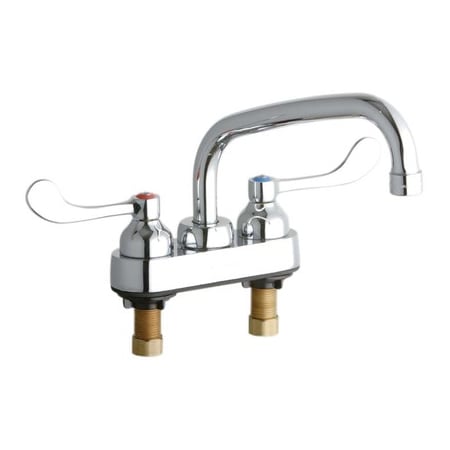 Elkay ADA 4" Centerset Exposed Utility Faucet with 8" Arc Tube Spout and 4" Blade Handles Chrome
