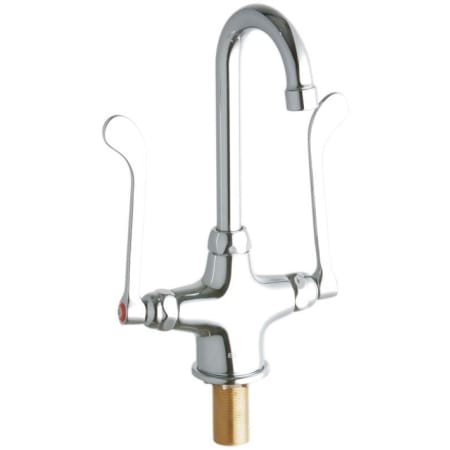 Elkay 11-5/16" ADA Single Hole Concealed Deck Utility Faucet with 3-5/8" Reach Gooseneck Spout and 6" Blade Handles Chrome