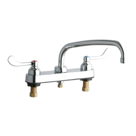 Elkay ADA 8" Centerset Exposed Deck Food Service Faucet with 10" Reach Arc Tube Spout and 4" Blade Handles Chrome