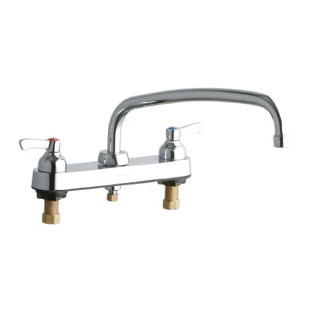 Elkay ADA 8" Centerset Exposed Deck Food Service Faucet with 12" Reach Arc Tube Spout Chrome