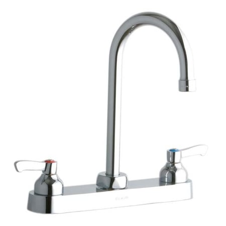 Elkay ADA 8" Centerset Exposed Deck Food Service Faucet with 5-1/8" Reach Gooseneck Spout Chrome