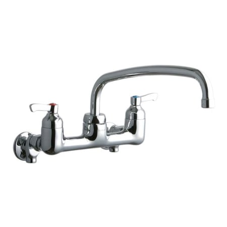 Elkay 8" Centerset Wall Mount Food Service Faucet with 12" Reach Arc Tube Spout Chrome