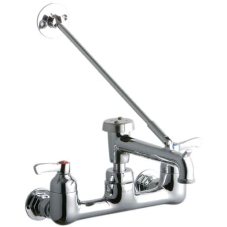 Elkay ADA 8" Centerset Wall Mount Service Sink Faucet with 6-1/2" Reach Bucket Hook Spout Chrome