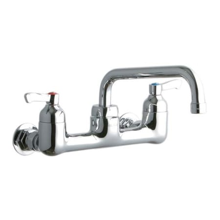 Elkay ADA 8" Centerset Wall Mount Food Service Faucet with 8" Reach Tube Spout Chrome