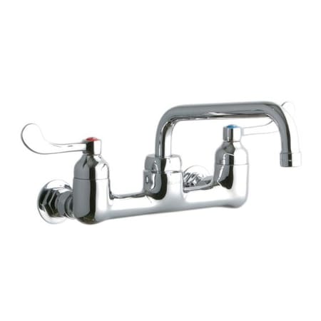 Elkay ADA 8" Centerset Wall Mount Food Service Faucet with 8" Reach Tube Spout and 4" Blade Handles Chrome