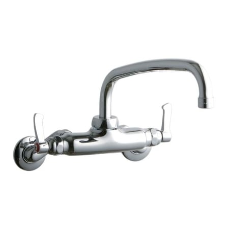Elkay ADA 3"-8" Adjustable Centers Wall Mount Food Service Faucet with 10" Reach Arc Tube Spout Chrome