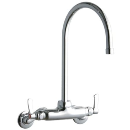 Elkay ADA 3"-8" Adjustable Centers Wall Mount Food Service Faucet with 8" Reach Gooseneck Spout Chrome