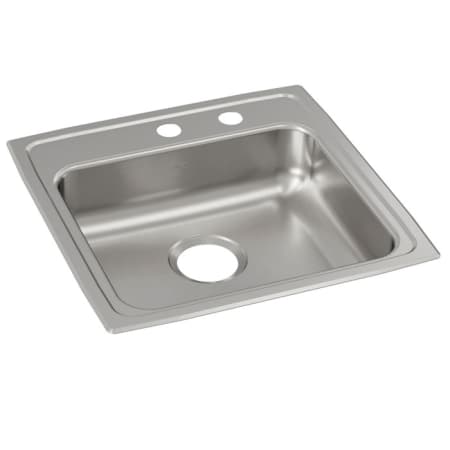 Elkay Lustertone 19-1/2" Drop In Single Basin Stainless Steel Kitchen Sink 2 Faucet Holes (Middle Right)