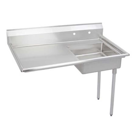 Elkay Stainless Steel Floor Mount Single Basin Food Service Dish Table with Left Drain Board Stainless Steel