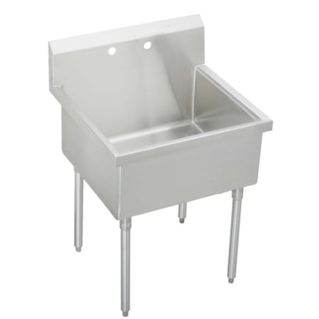 Elkay Weldbilt Stainless Steel 39" Floor Mount Single Bowl Food Service Scullery Sink with One Faucet Hole Stainless Steel