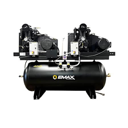 EMAX 5 HP 120 Gal 175 Max PSI Two-Stage Floor Mounted Electric (208, 240 Volt 1 Phase) Air Compressor with Radiator After Coolers N/A