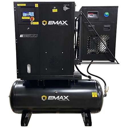 EMAX 10 HP 120 Gal 145 Max PSI Stationary Electric (230 Volt 1 Phase) Rotary Air Compressor with Dryer N/A