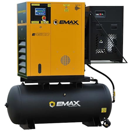 EMAX 20 HP 120 Gal 150 Max PSI Stationary Electric (460 Volt 3 Phase) Variable Speed Rotary Air Compressor with Dryer N/A